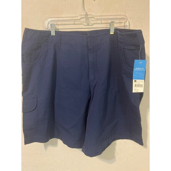 NWT Sz 20W Relativity Women 100% Cotton Navy Shorts Flap Pockets - Picture 3 of 7